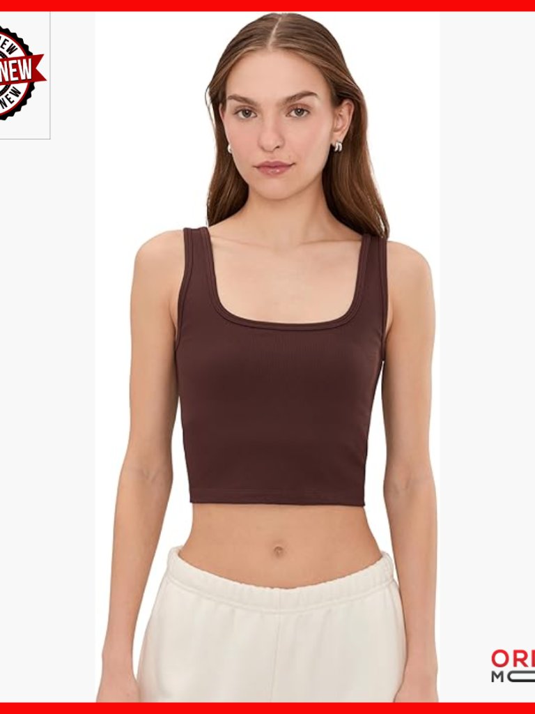 Seamless Cropped Tank With Shelf Bra, Upf 50+, Cooling Tech